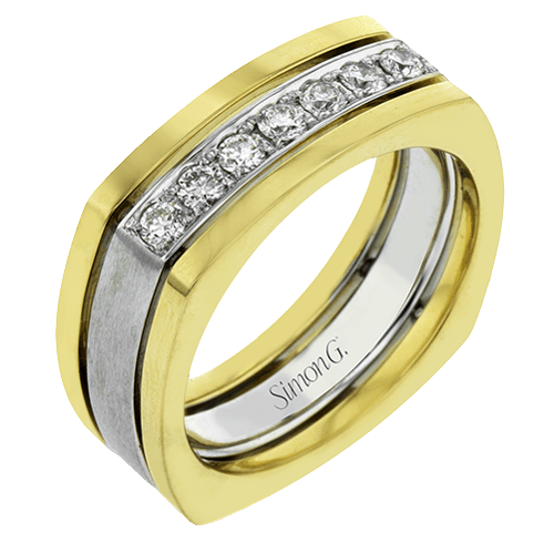 Men's Wedding Band In 14k Or 18k Gold with Diamonds