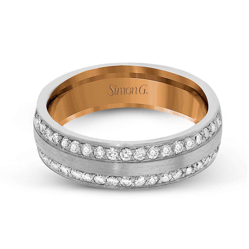 Men's Wedding Band In 14k Or 18k Gold With Diamonds