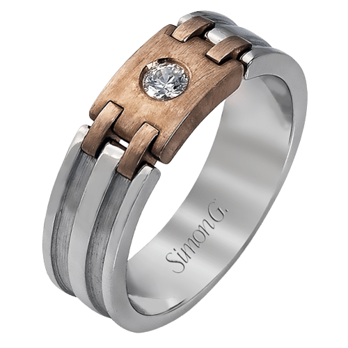 Men's Wedding Band In 14k Or 18k Gold with Diamonds