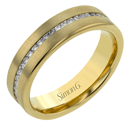 Men's Wedding Band In 14k Or 18k Gold With Diamonds