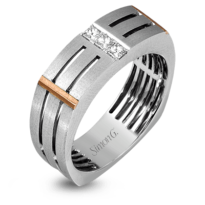Men's Wedding Band In 14k Or 18k Gold with Diamonds