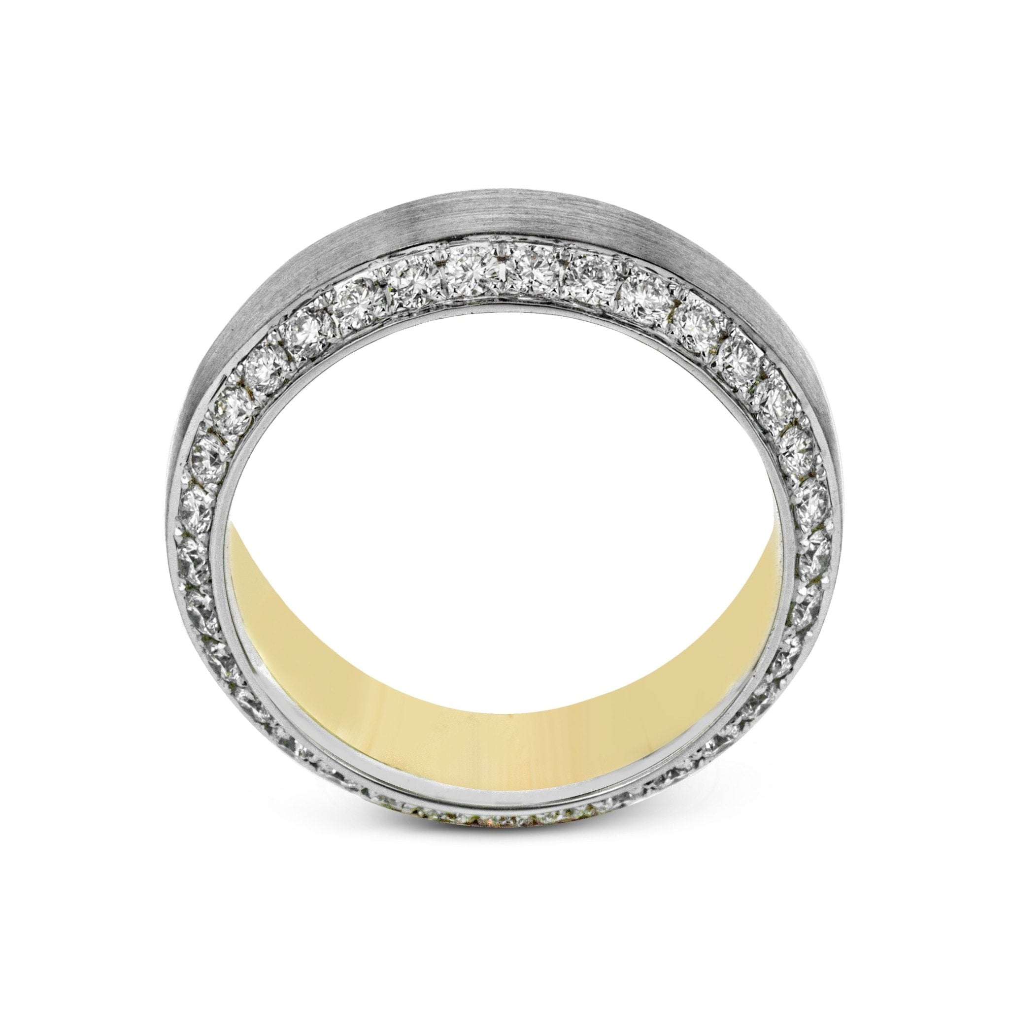 Men's Wedding Band In 14k Or 18k Gold With Diamonds