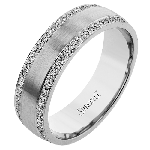 Men's Wedding Band in 14k or 18k Gold with Diamonds