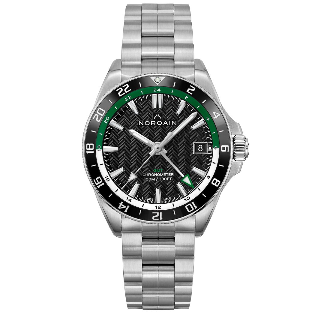 norqain-adventure-neverest-gmt-black-dial-green-and-white-ring-stainless-steel-automatic-watch-nn1100sc1cg-be111-150ssg