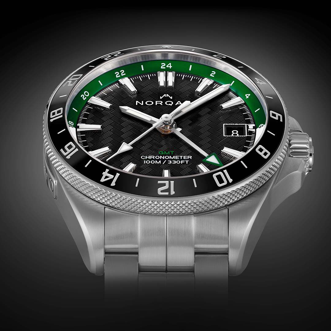 norqain-adventure-neverest-gmt-black-dial-green-and-white-ring-stainless-steel-automatic-watch-nn1100sc1cg-be111-150ssg