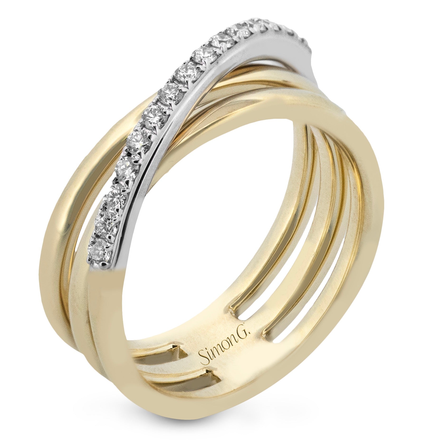 Fashion Ring in 18k Gold with Diamonds