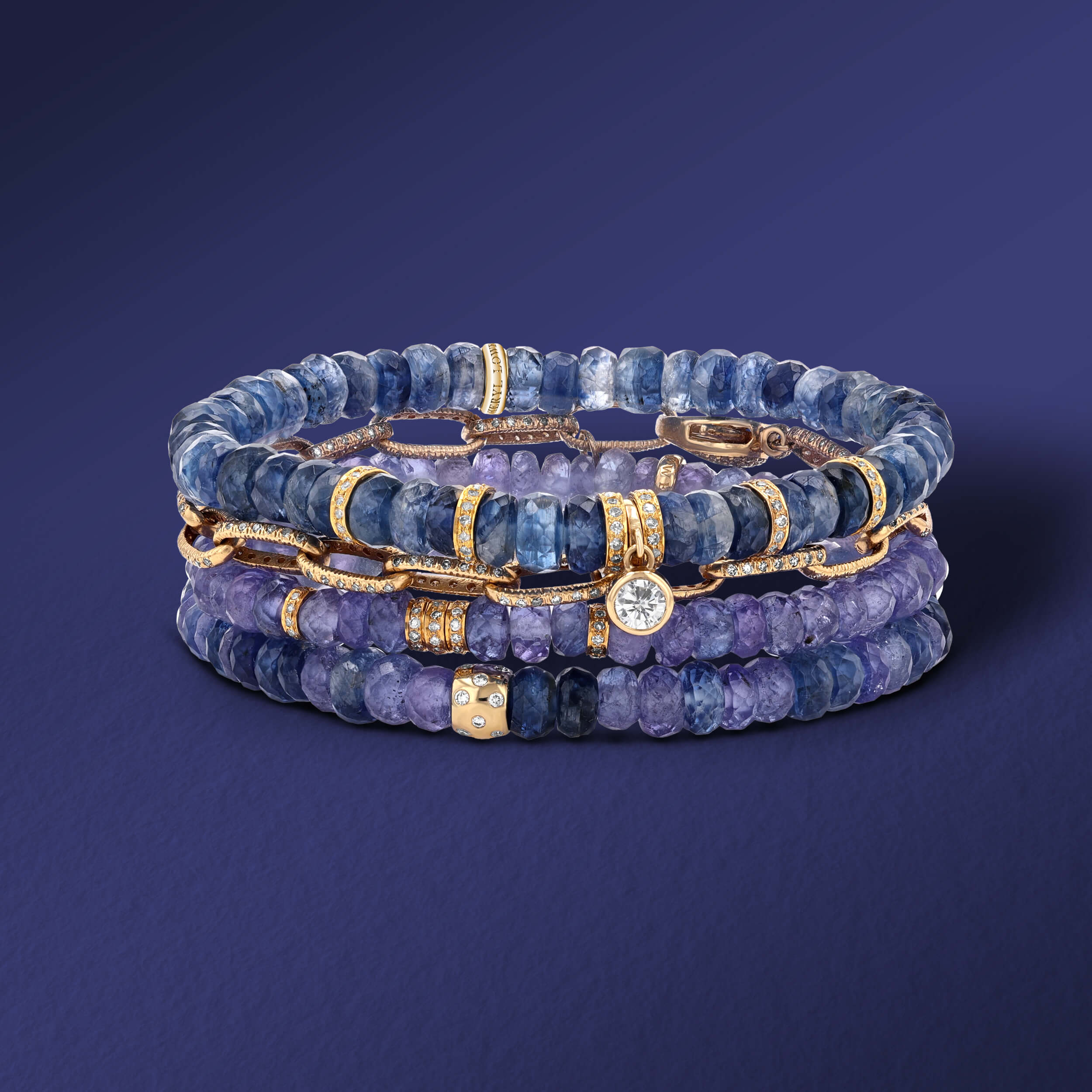 The Taylor Stack - 14k Tanzanite & Kyanite Mix - One of a Kind BNDL43