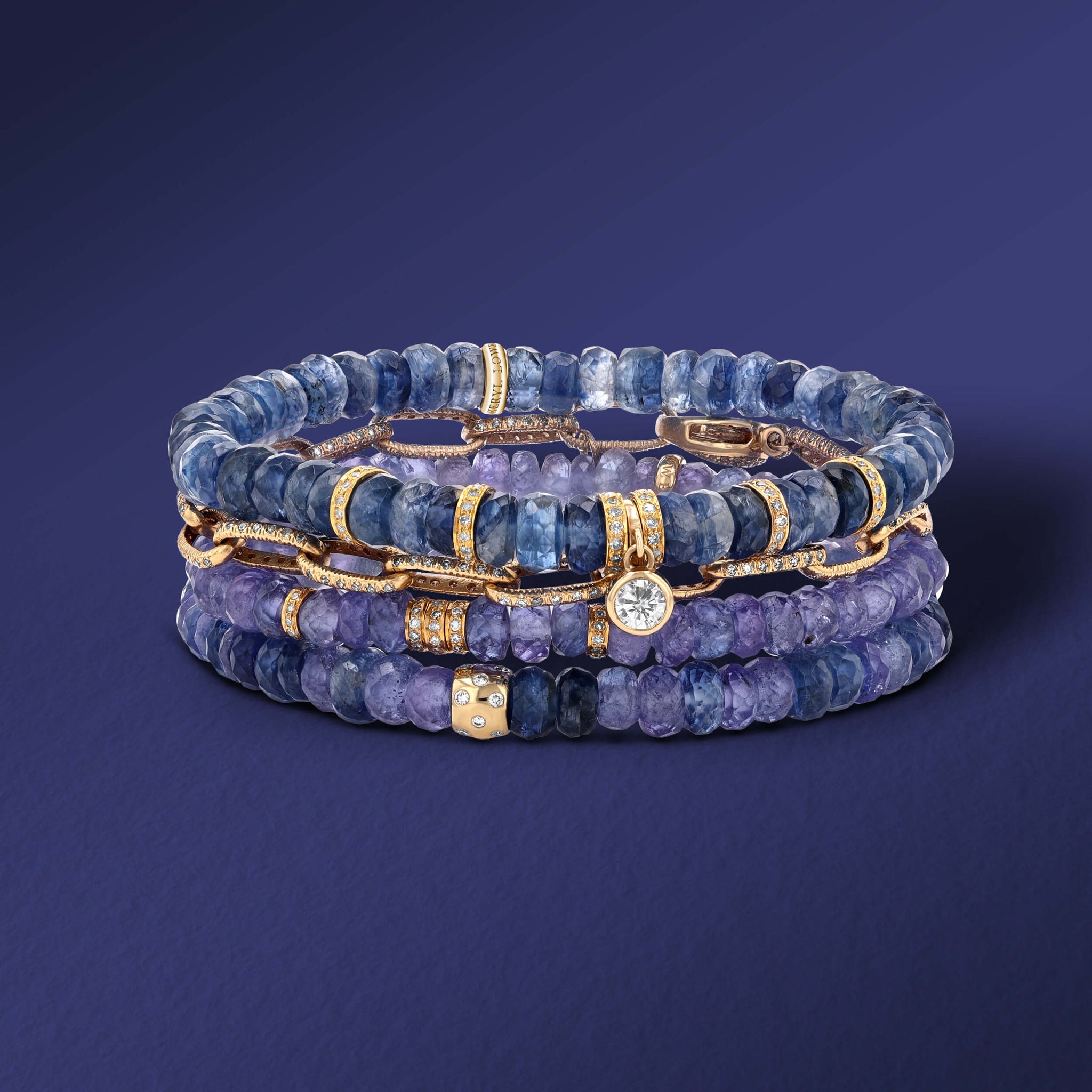 The Taylor Stack - 14k Tanzanite & Kyanite Mix - One of a Kind BNDL43