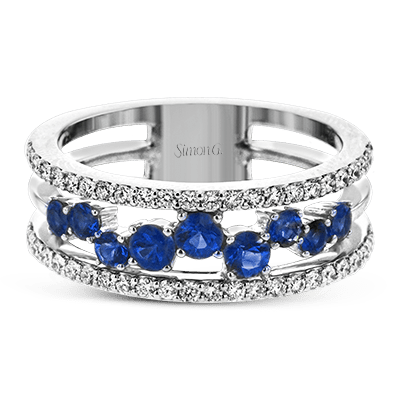 Tempera Gemstone Ring In 18k Gold With Diamonds