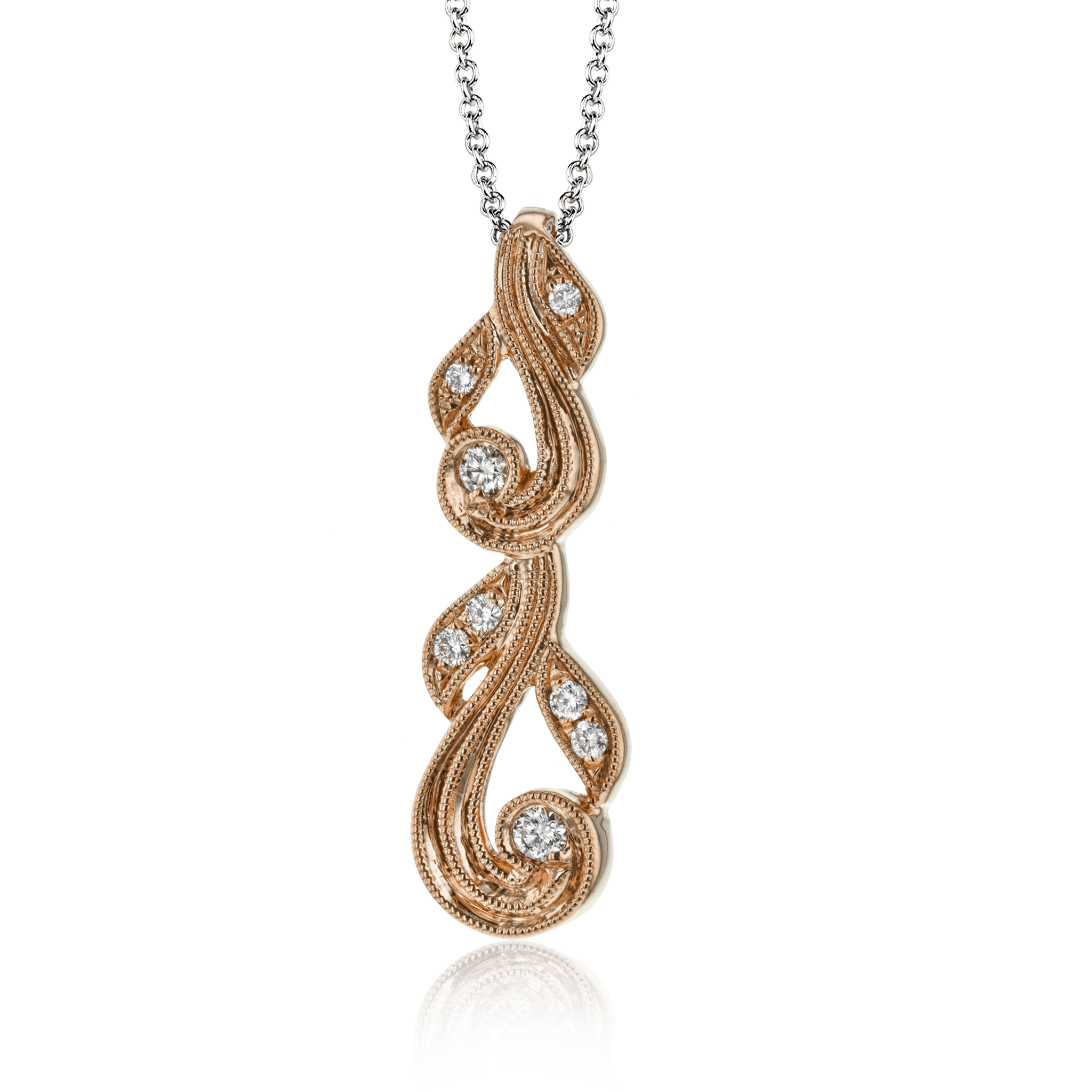 Trellis Pendant Necklace in 18k Gold with Diamonds