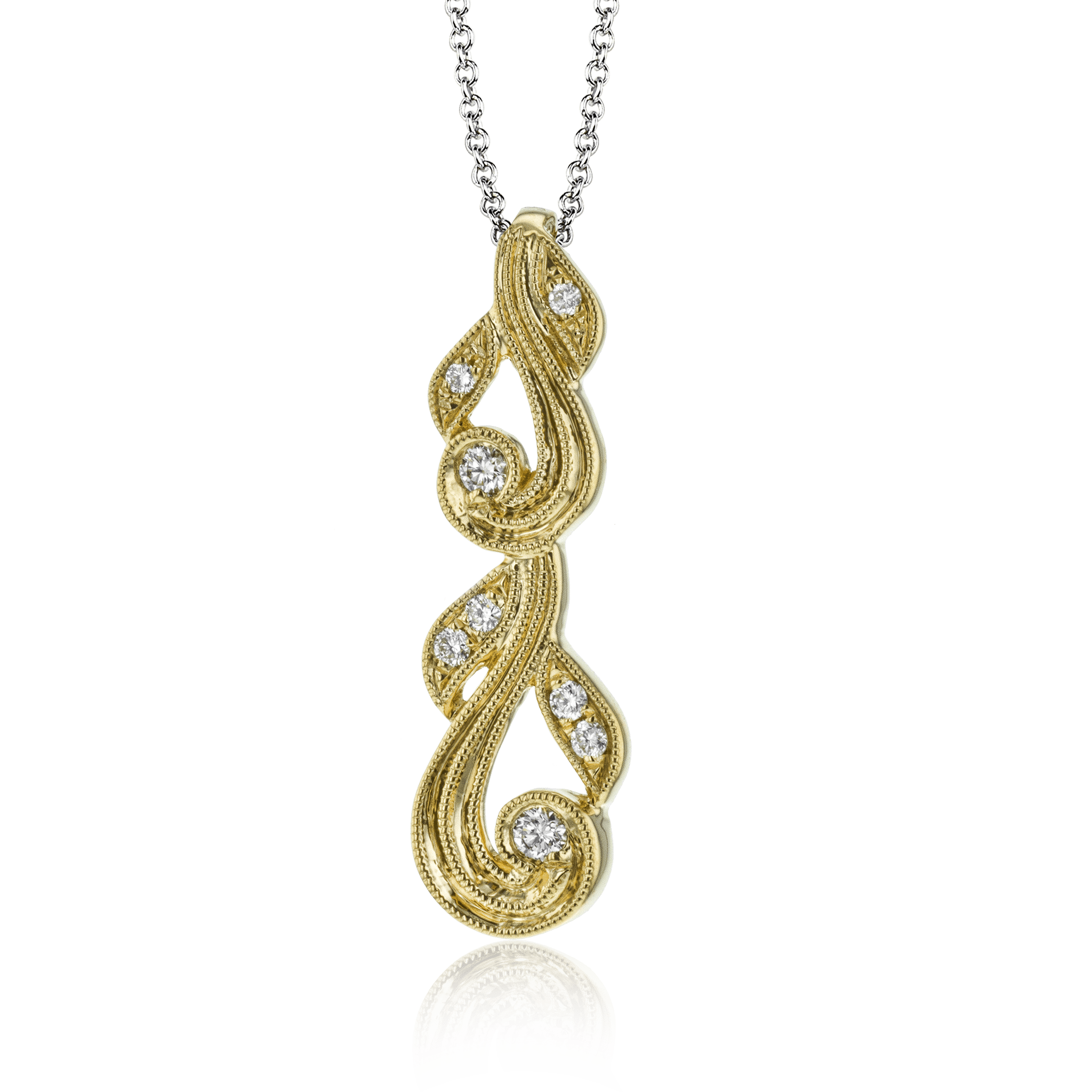 Trellis Pendant Necklace in 18k Gold with Diamonds