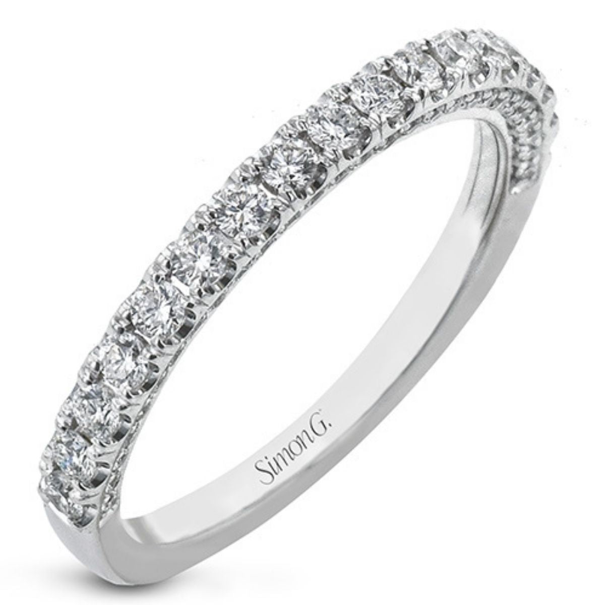 Wedding Band in 18k Gold with Diamonds