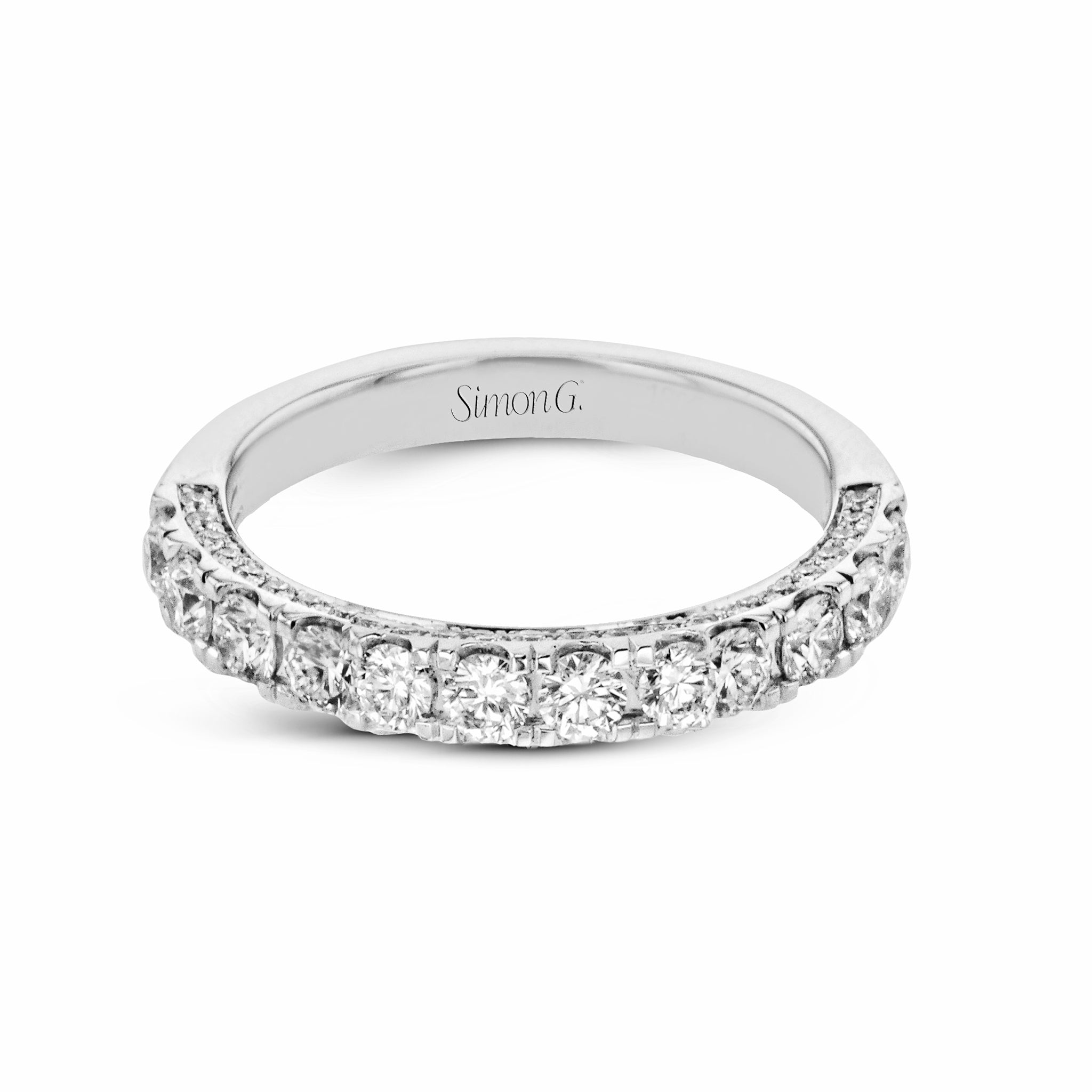 Wedding Band in 18k Gold with Diamonds