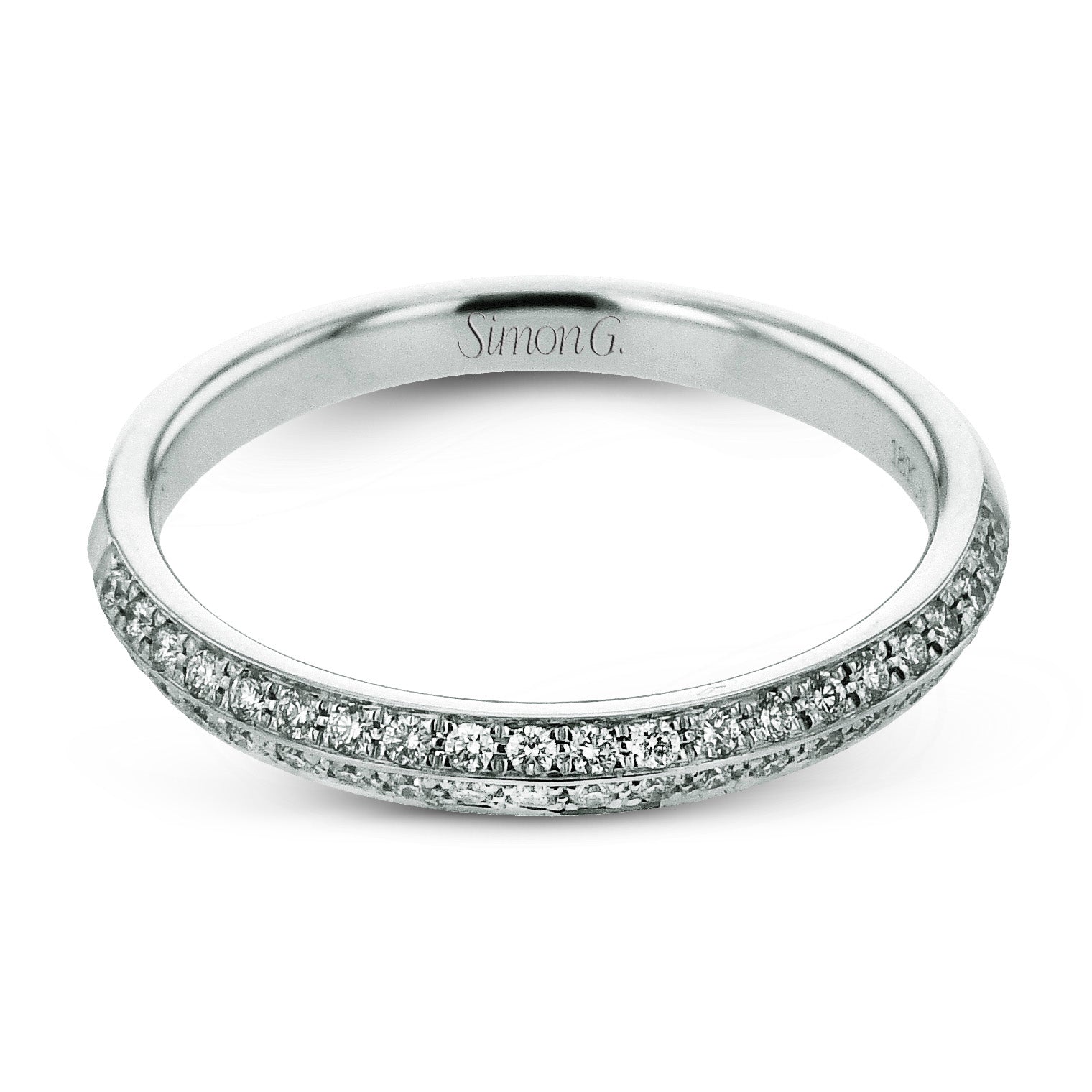 Wedding Band in 18k Gold with Diamonds
