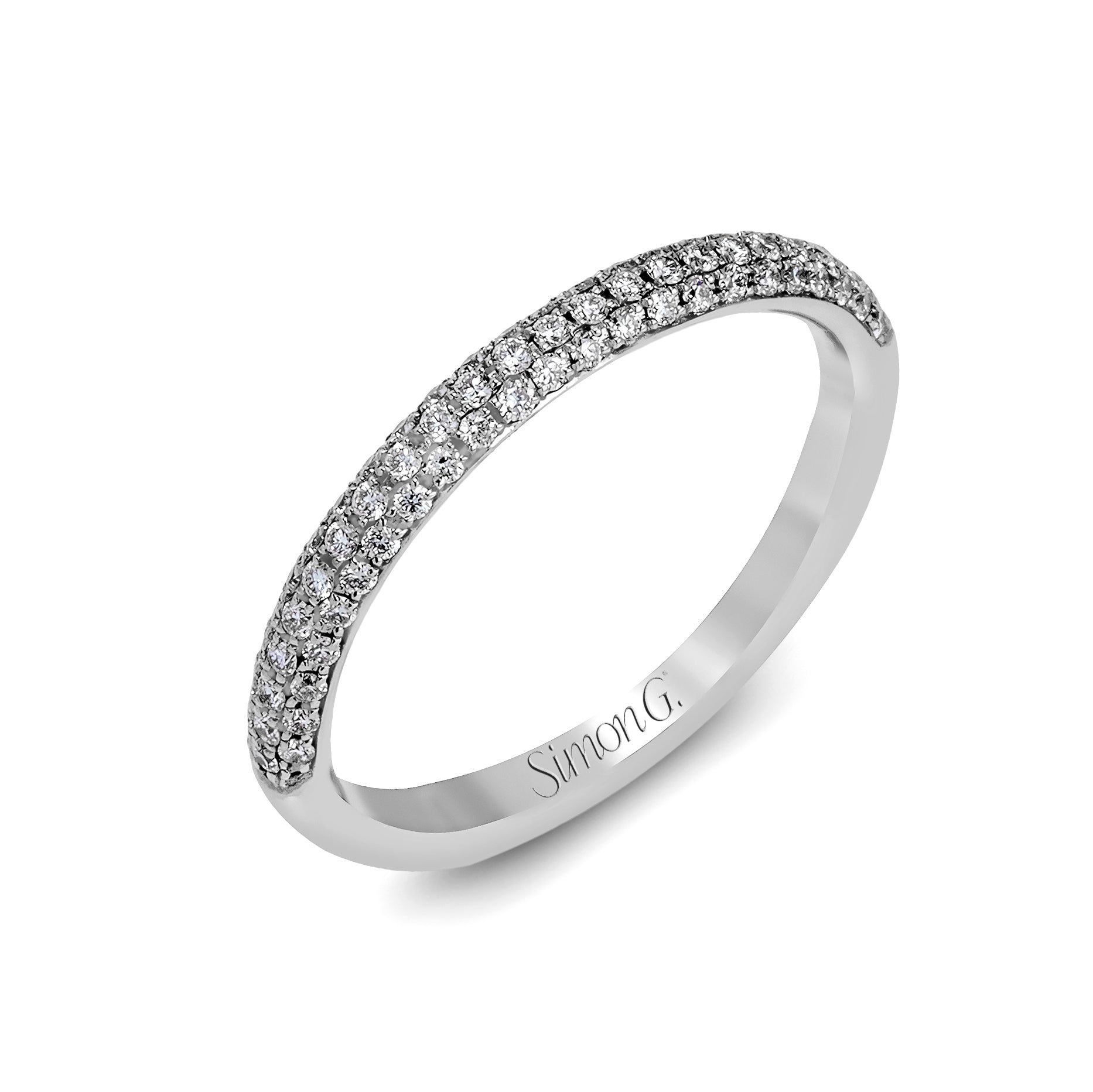 Wedding Band in 18k Gold with Diamonds