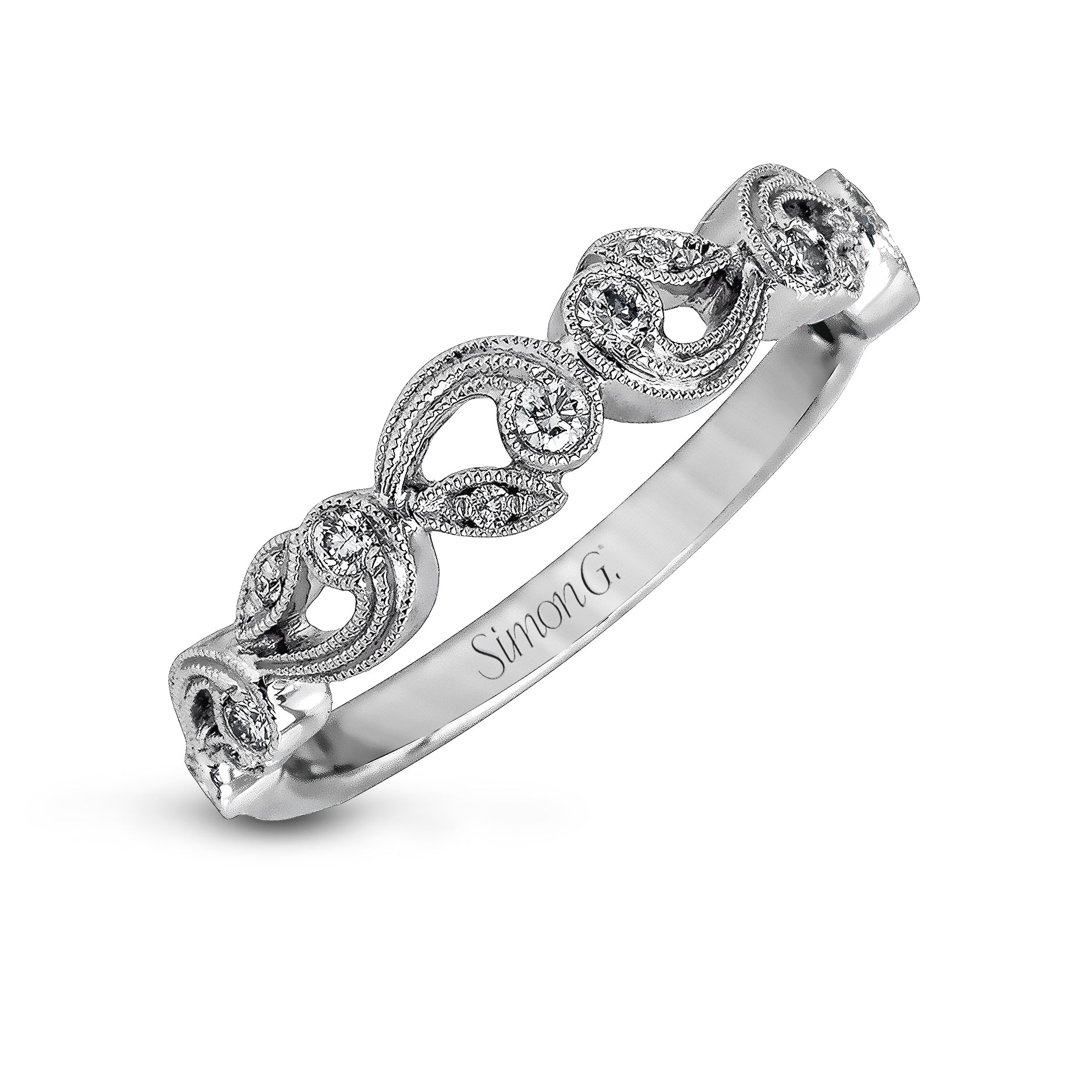 Wedding Band in 18k Gold with Diamonds