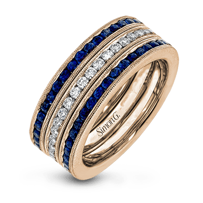 Wedding Band Set In 18k Gold With Diamonds