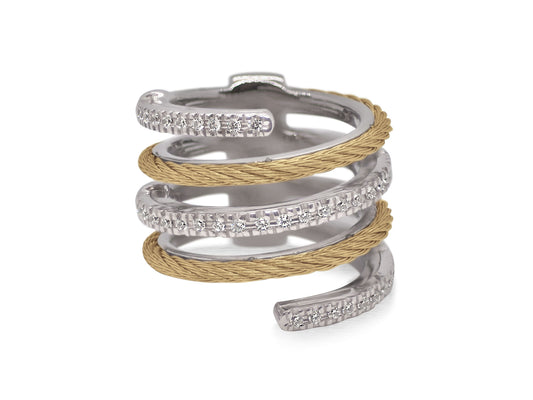 ALOR 18K/Stainless Steel Two-tone Diamond Ring  02-37-1526-11