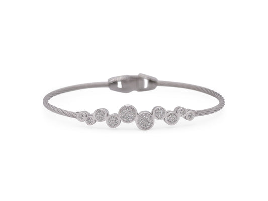 ALOR 18K/Stainless Steel White Diamond Bracelet  04-32-6222-11
