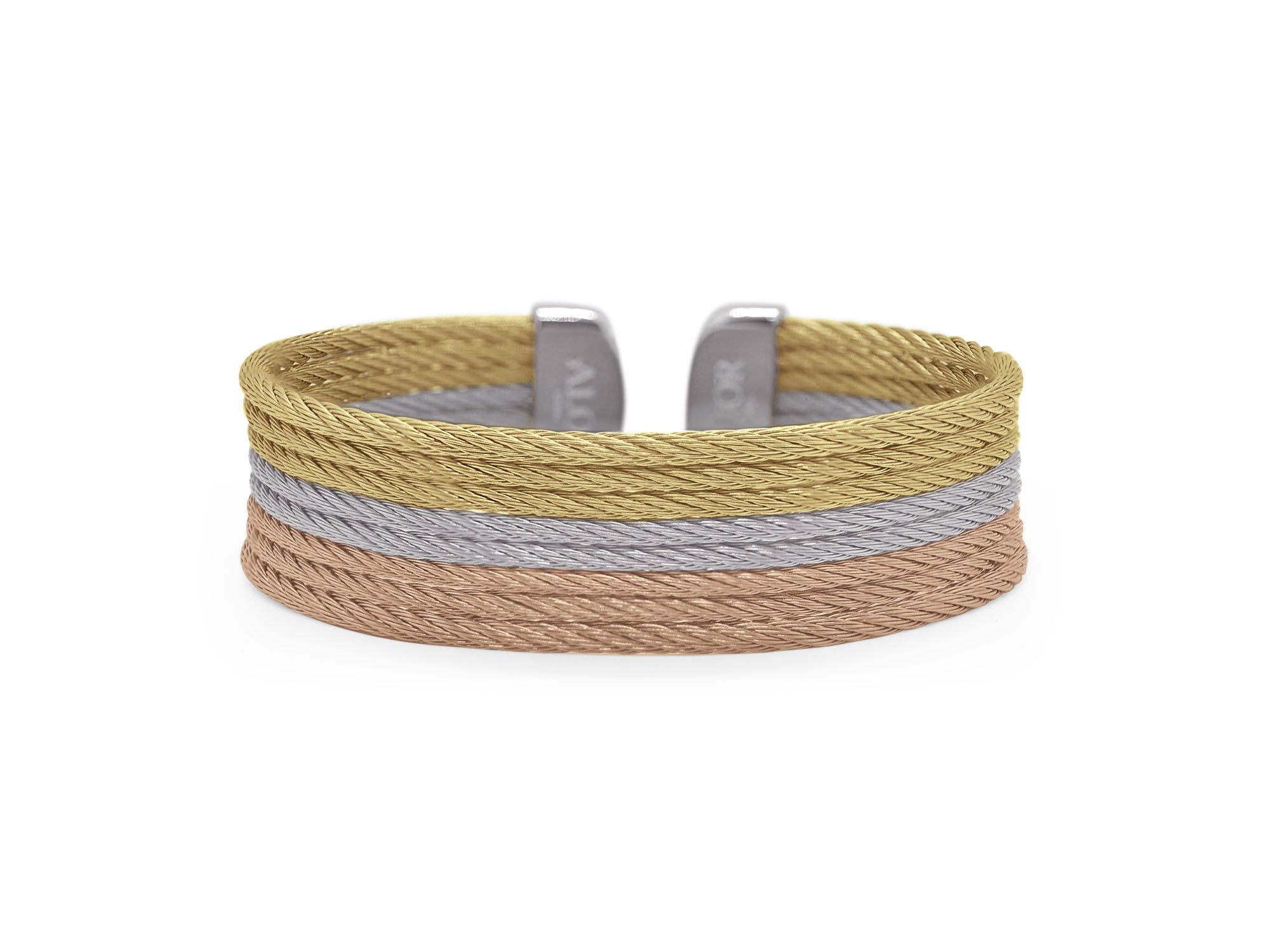 ALOR Carnation, Grey & Yellow Cable Cuff Essentials 8-Row Cuff