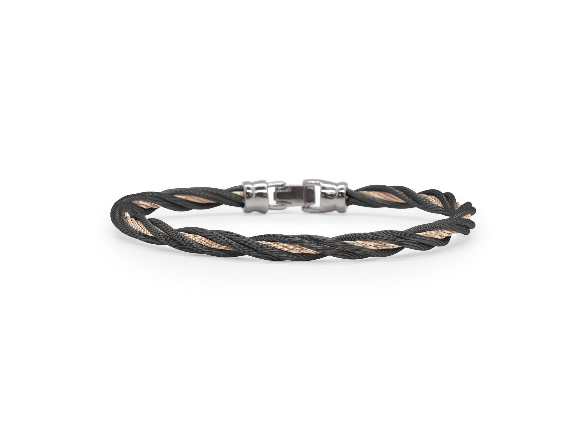 ALOR Black & Carnation Cable Double Twist Bracelet