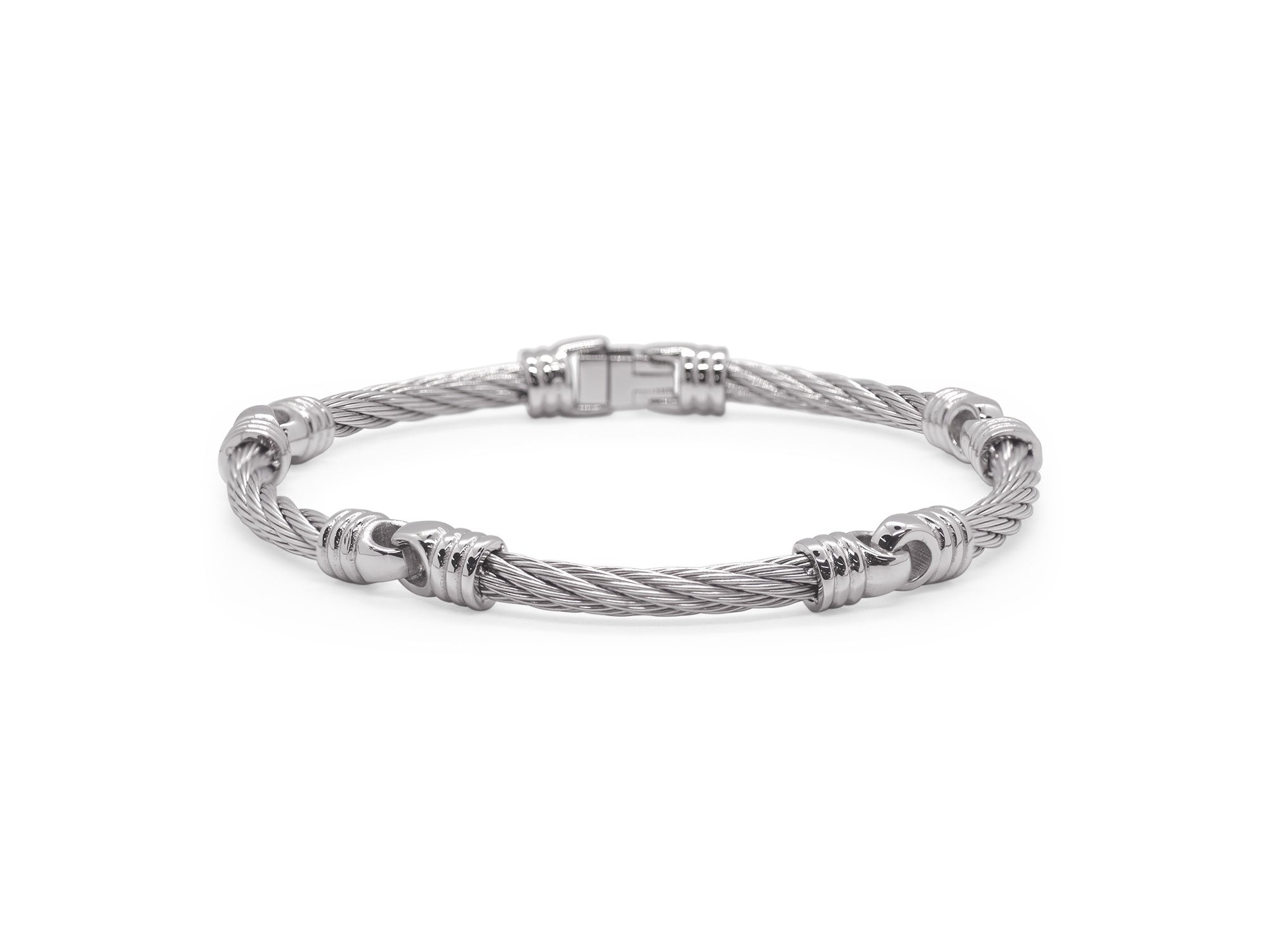 ALOR Men’s Grey Cable Link Soft Bracelet