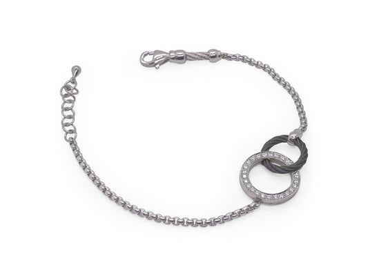 ALOR 14K/Stainless Steel Two-tone Diamond Bracelet  06-45-1502-11