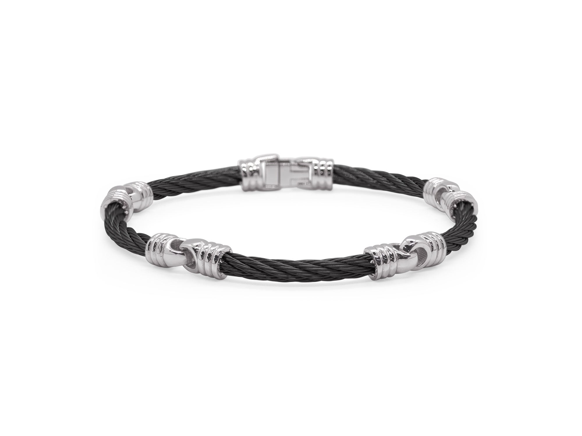 ALOR Men’s Black Cable Link Soft Bracelet