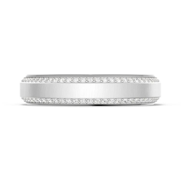 TACORI Couple | Bevel Edge Diamond Wedding Band in Satin Finish - 5mm 1545DSLG