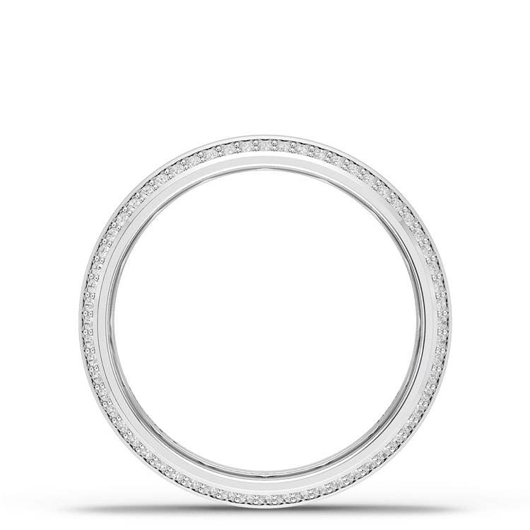 TACORI Couple | Bevel Edge Diamond Wedding Band in Satin Finish - 5mm 1545DSLG