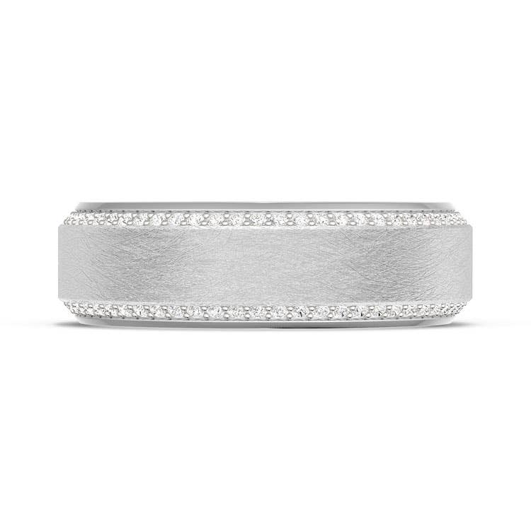 TACORI Couple | Bevel Edge Diamond Wedding Band in Brushed Finish - 7mm 1547DBLG