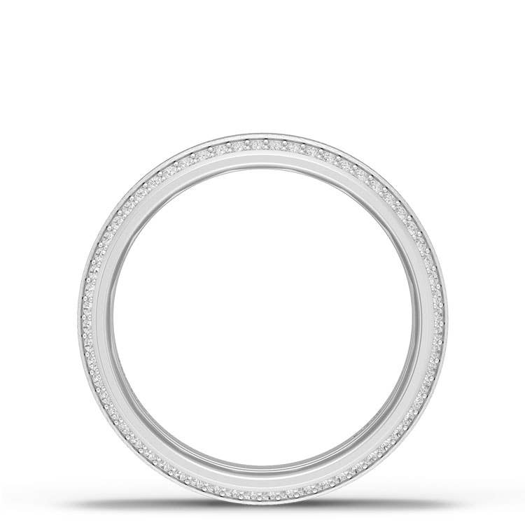 TACORI Couple | Bevel Edge Diamond Wedding Band in Brushed Finish - 7mm 1547DBLG