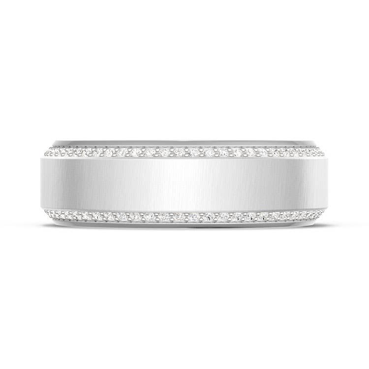 TACORI Couple | Bevel Edge Diamond Wedding Band in Satin Finish - 7mm 1547DSLG