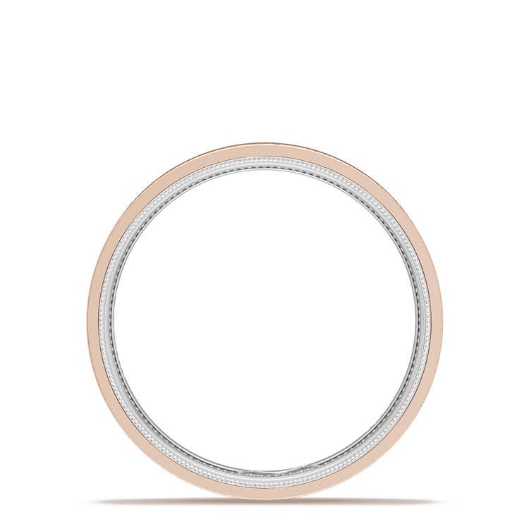 TACORI Couple | Classic Two-Tone Flat Wedding Band in Brushed Finish 15635RWBLG