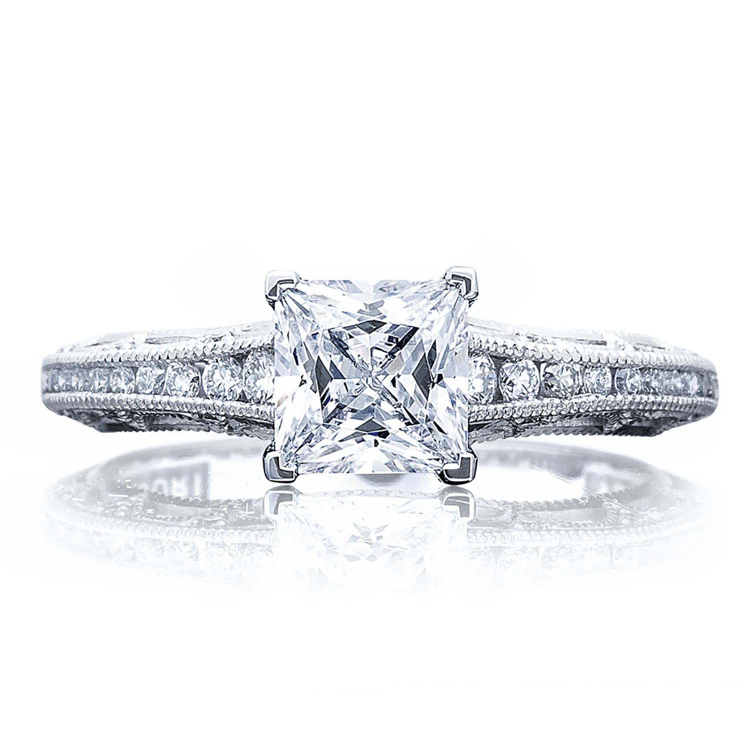 Reverse Crescent | Princess Solitaire Engagement Ring 2617PR55