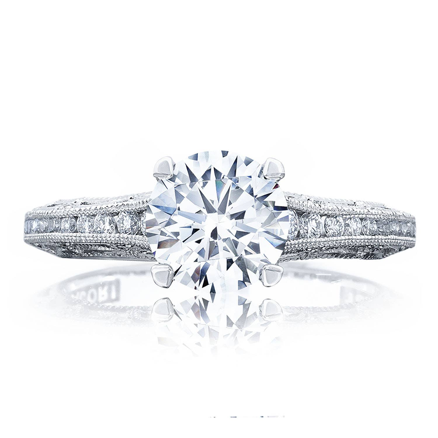 Reverse Crescent | Round Solitaire Engagement Ring 2617RD7