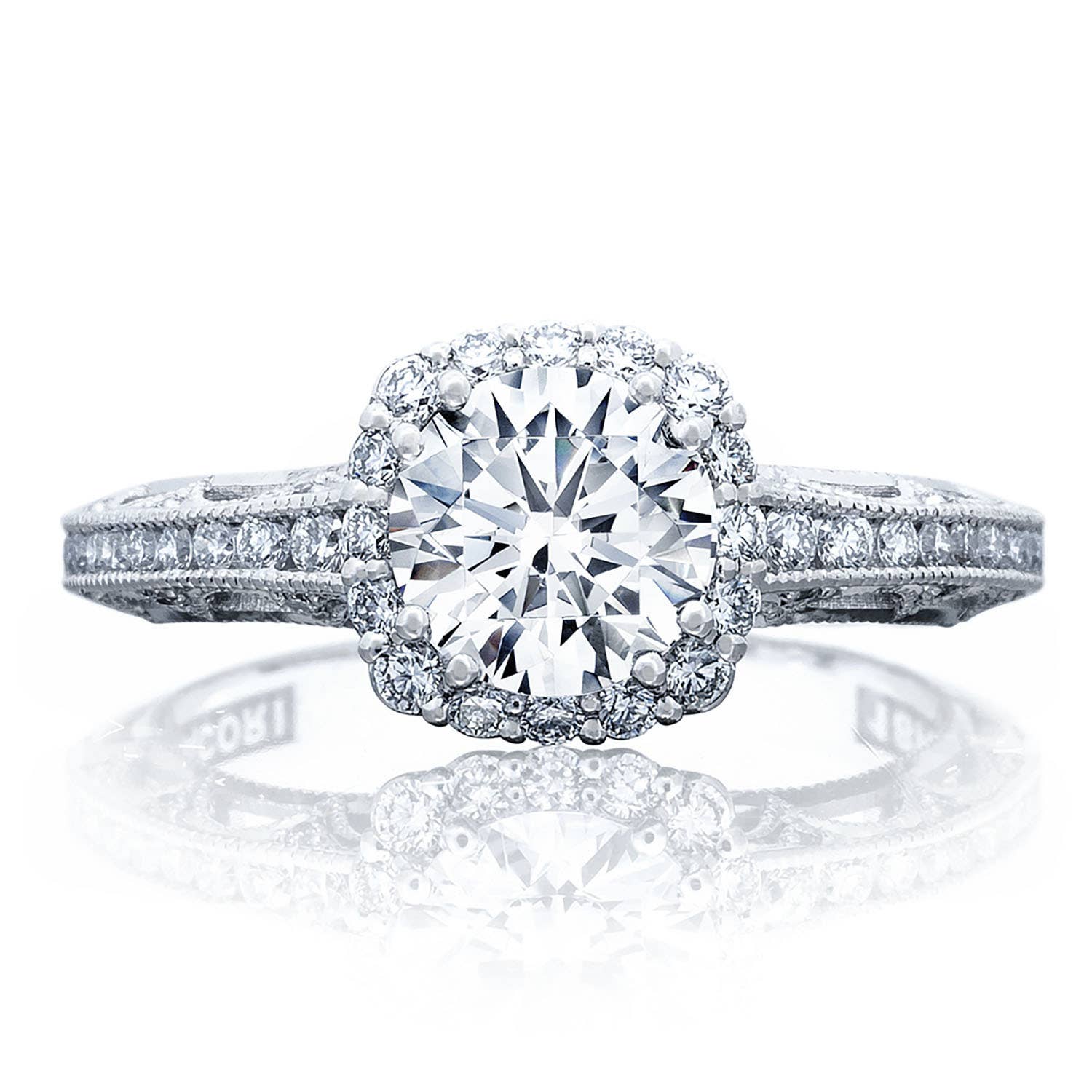 Reverse Crescent | Round with Cushion Bloom Engagement Ring 2618CU65