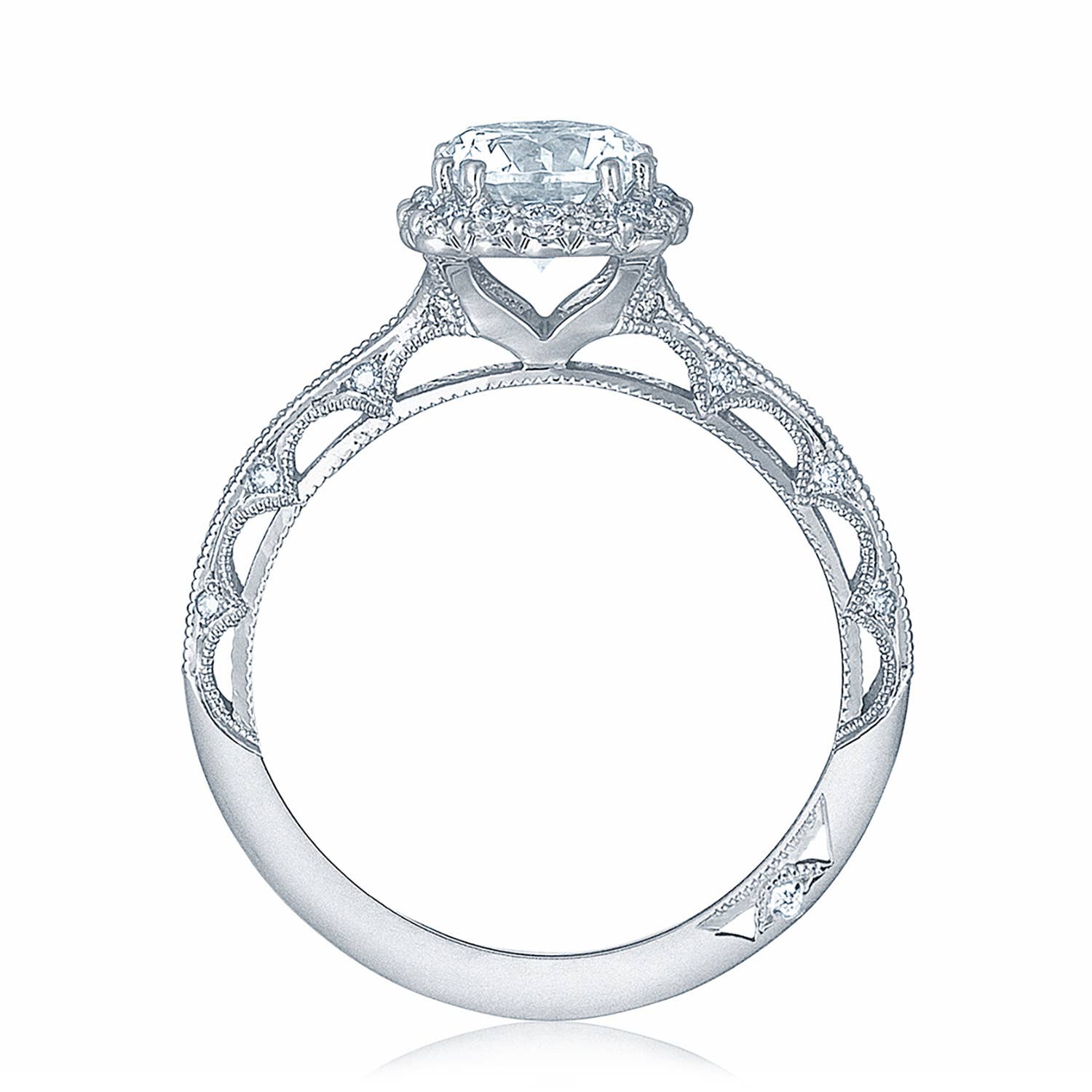 Reverse Crescent | Round with Cushion Bloom Engagement Ring 2618CU65