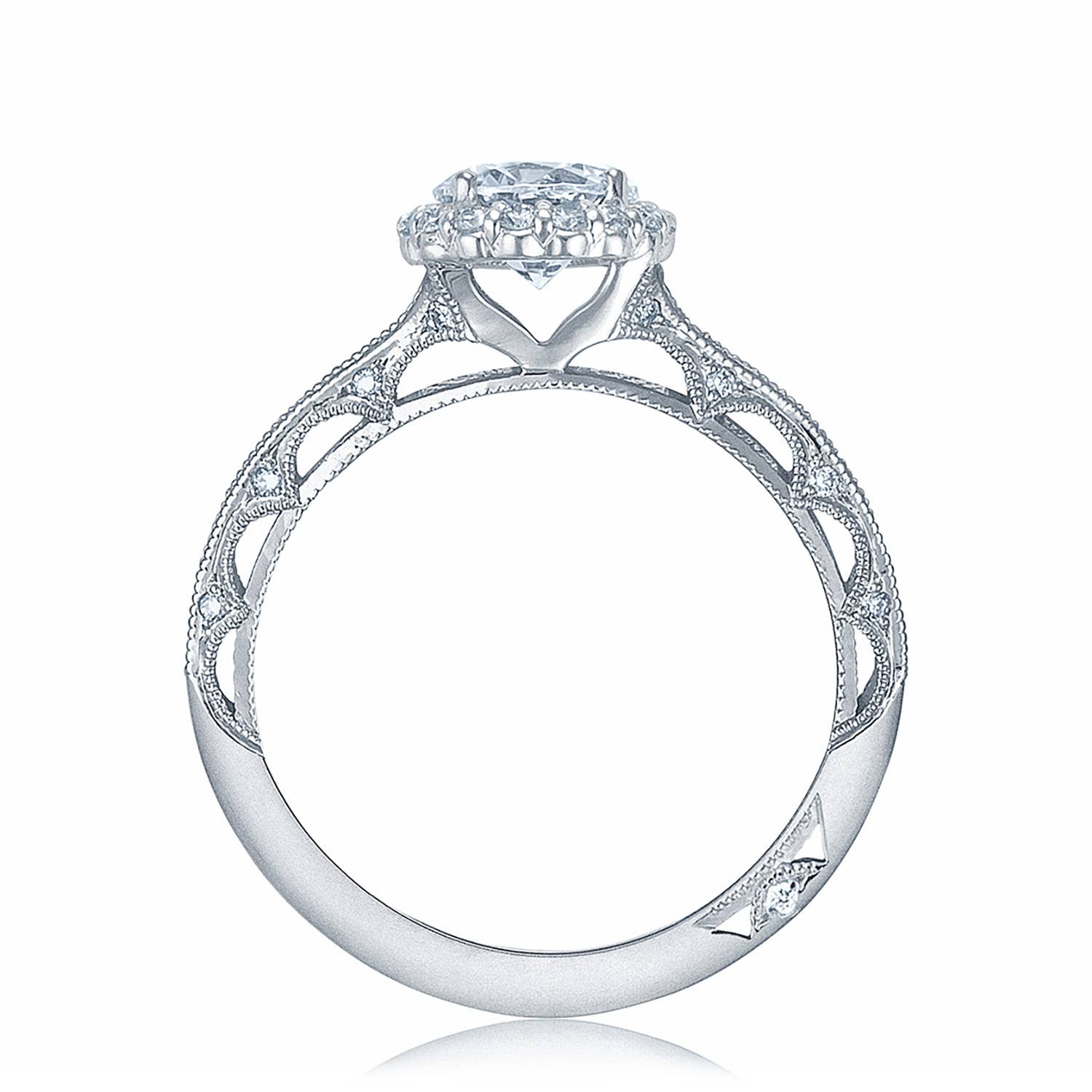 Reverse Crescent | Round Bloom Engagement Ring 2618RD6