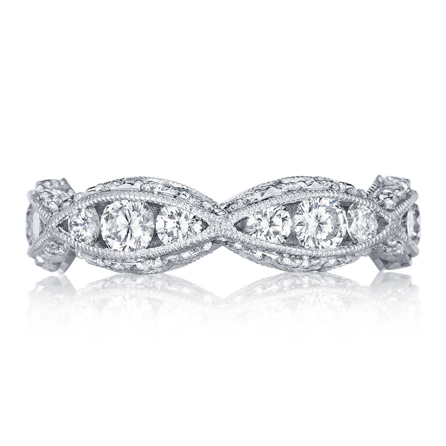 Classic Crescent | Twist with Diamond Accent Wedding Band 2644B