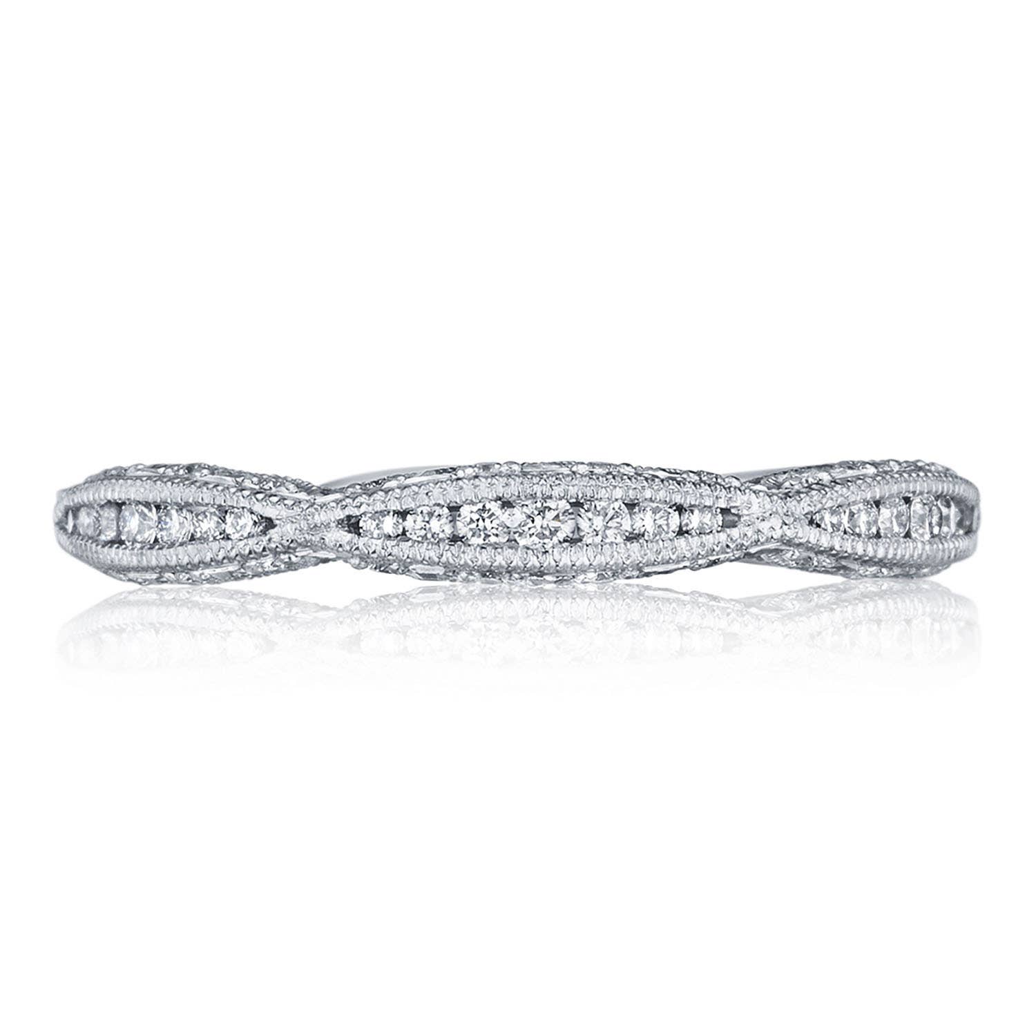 Classic Crescent | Twist with Diamond Accent Wedding Band 2645B12W