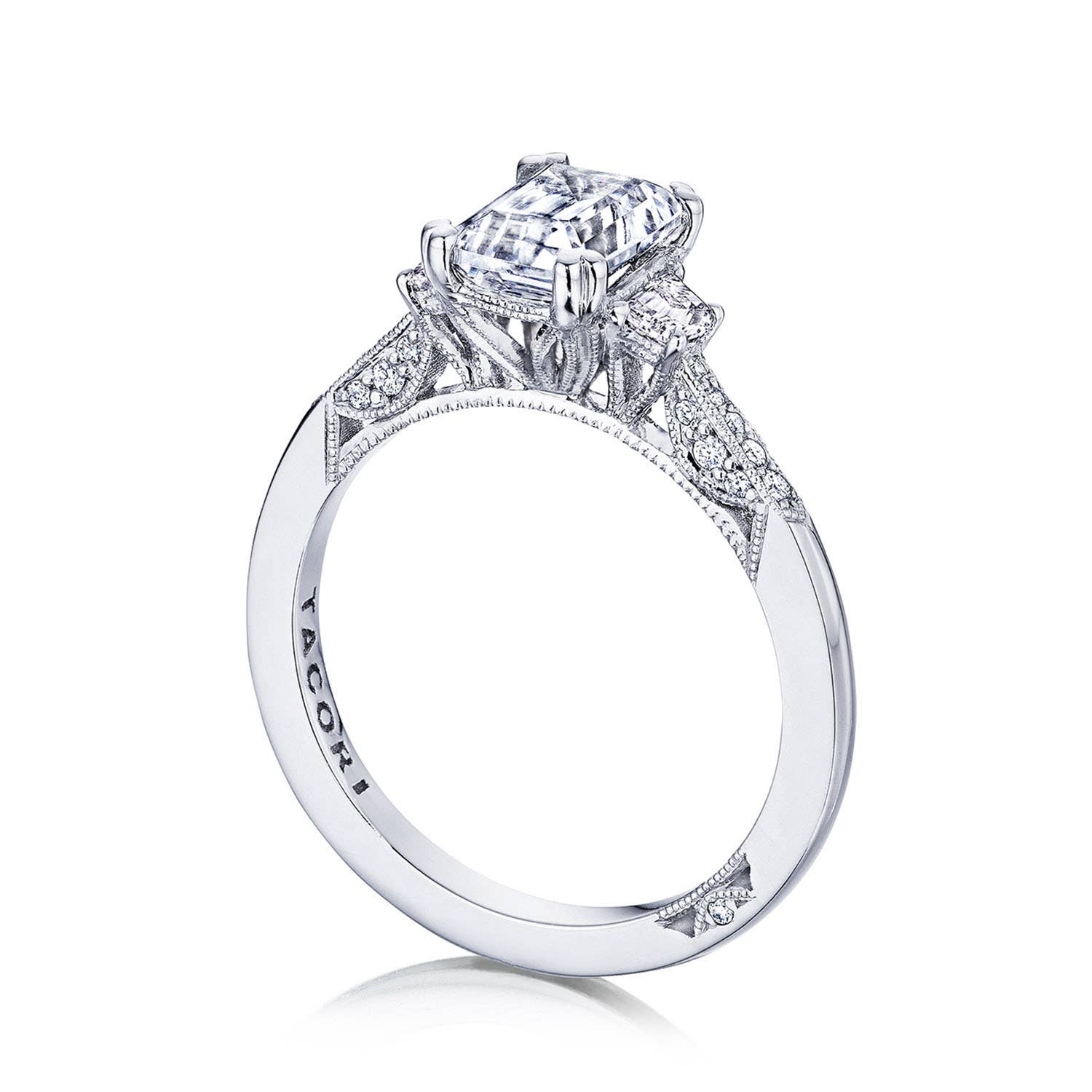 Simply TACORI | Emerald 3-Stone Engagement Ring 2659EC75X55