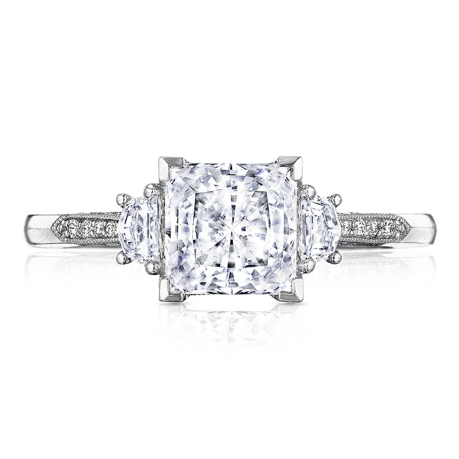 Simply TACORI | Princess 3-Stone Engagement Ring 2659PR65