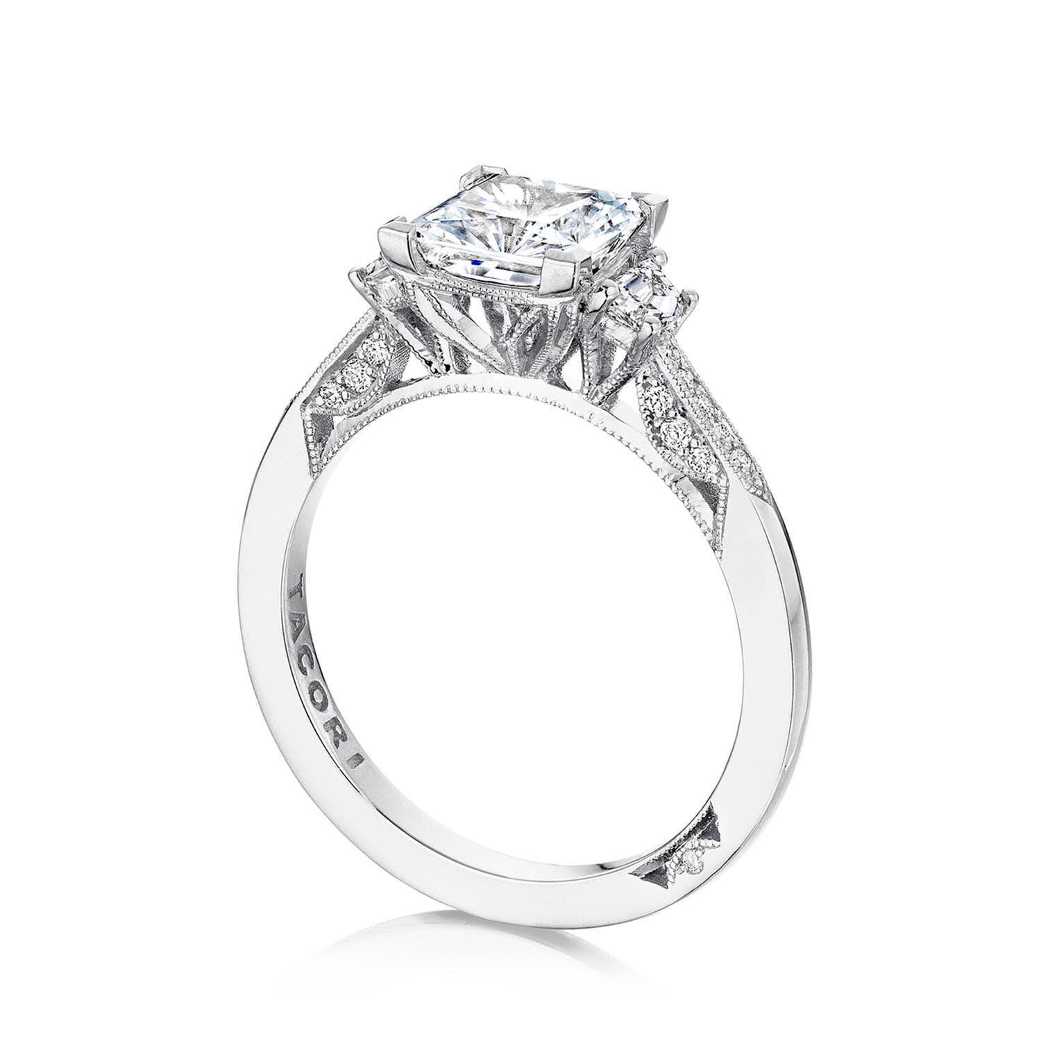 Simply TACORI | Princess 3-Stone Engagement Ring 2659PR65