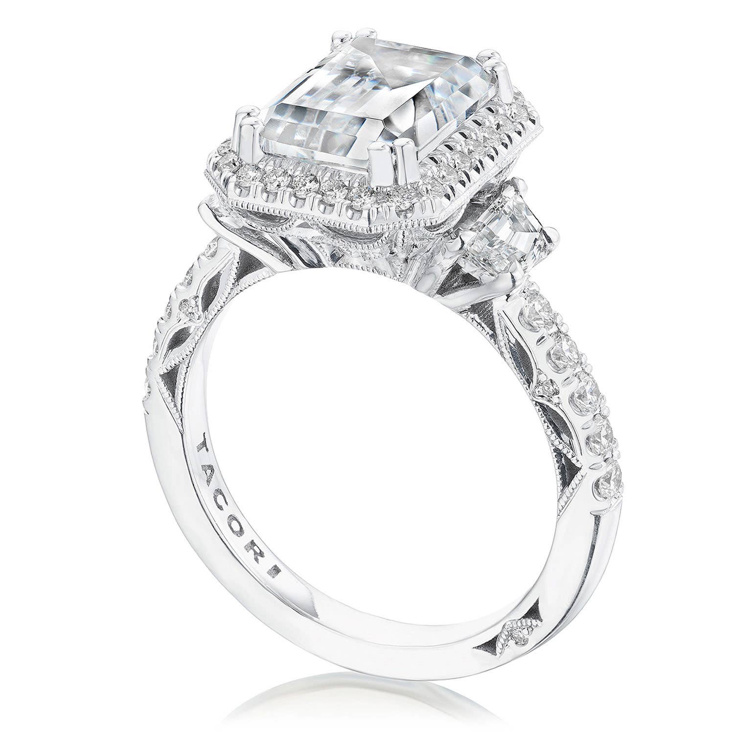 Dantela | Emerald 3-Stone Engagement Ring 269322EC10X75