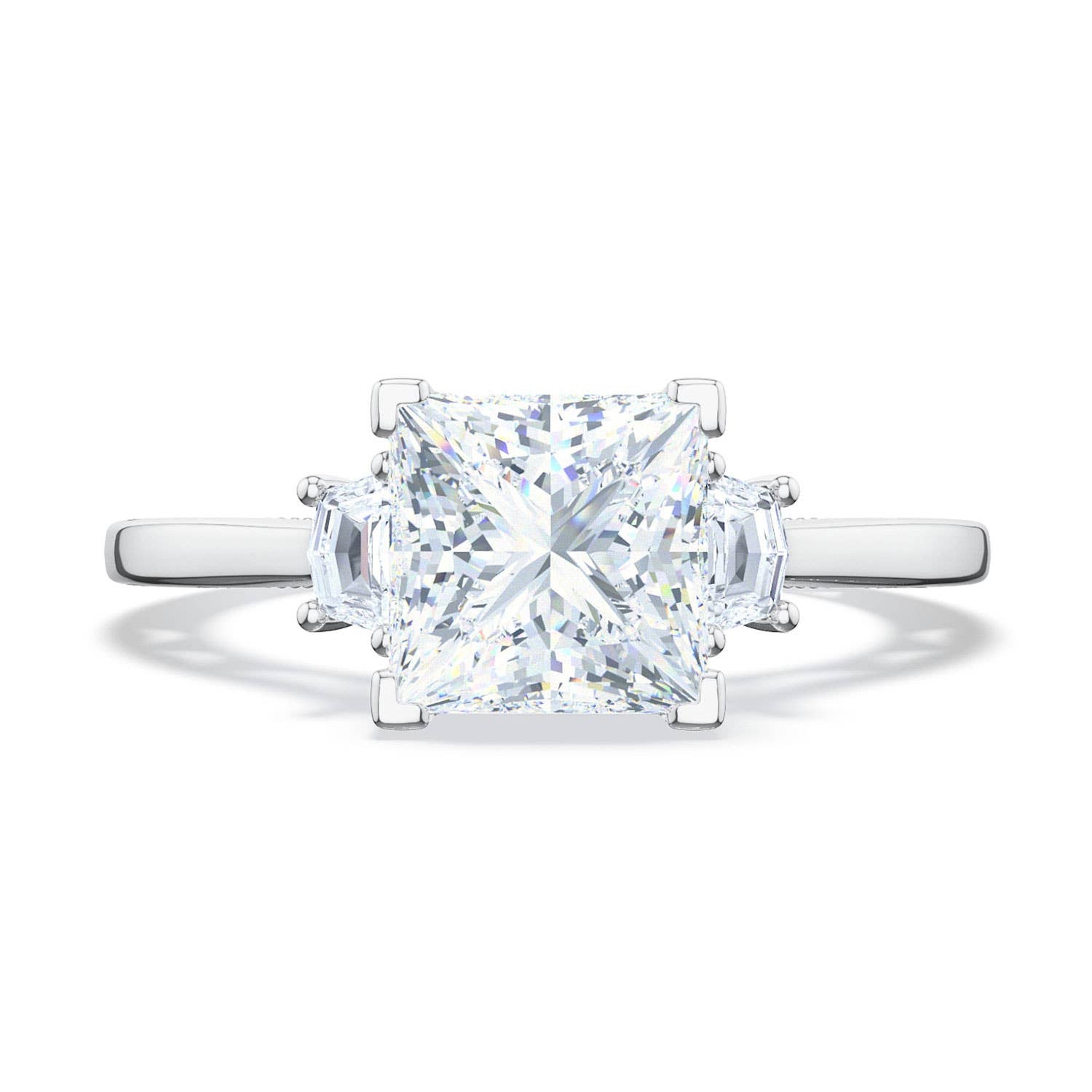 Lunetta Crescent | Princess 3-Stone Engagement Ring 272217PR65