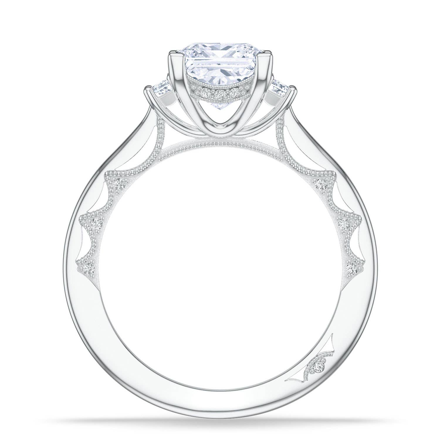 Lunetta Crescent | Princess 3-Stone Engagement Ring 272217PR65
