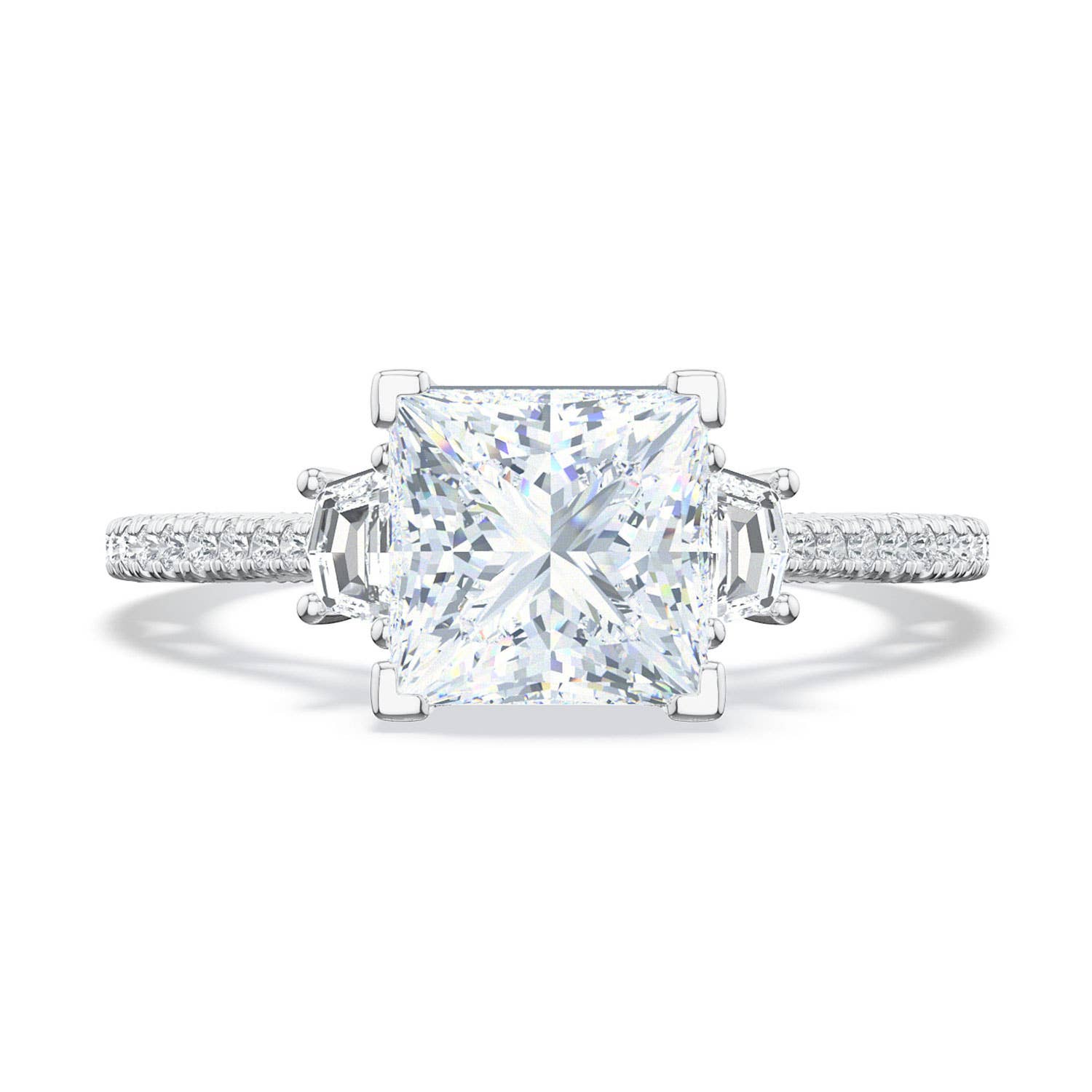 Lunetta Crescent | Princess 3-Stone Engagement Ring 272417PR65