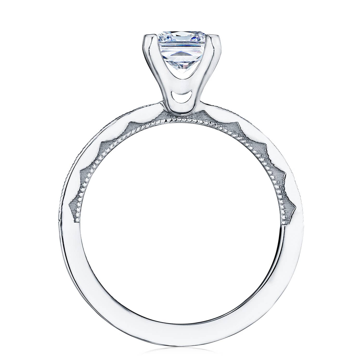 Sculpted Crescent | Princess Solitaire Engagement Ring 45-15PR55