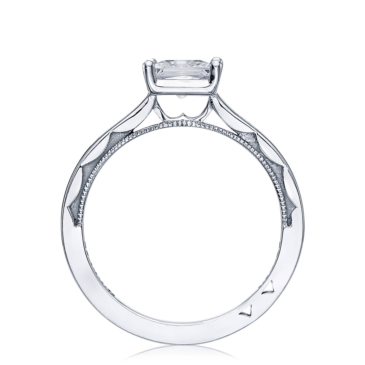 Sculpted Crescent | Princess Solitaire Engagement Ring 48PR55